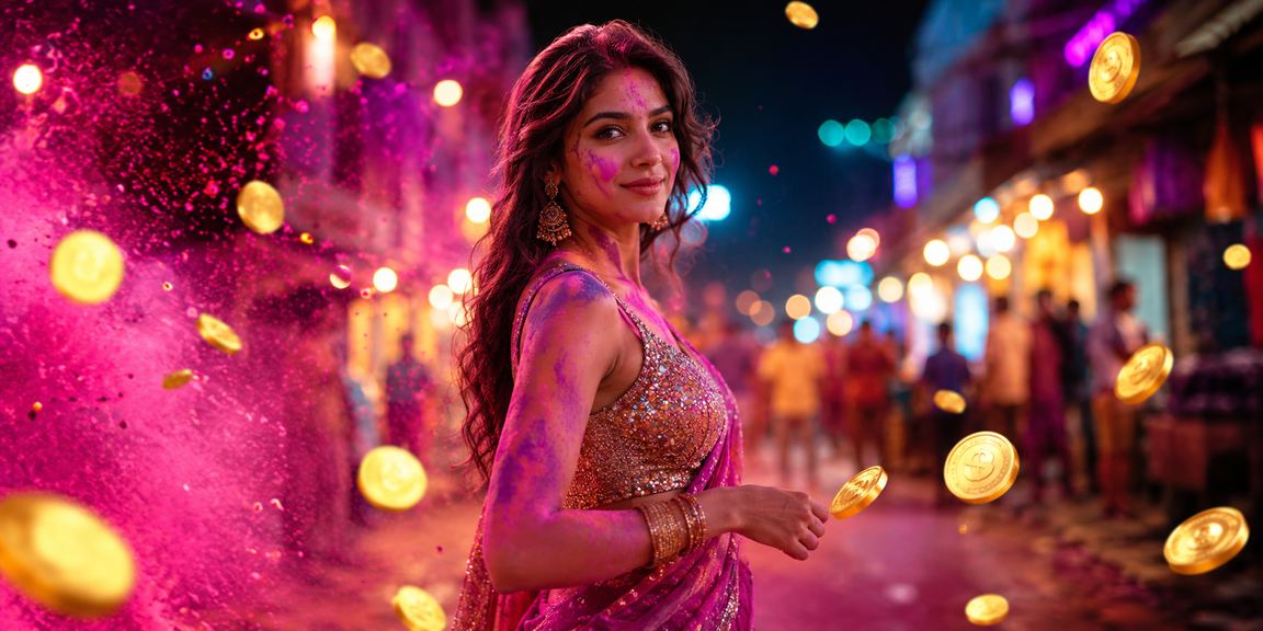 Mumbai Bandra players celebrating Holi while enjoying live casino games